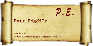 Patz Edgár névjegykártya